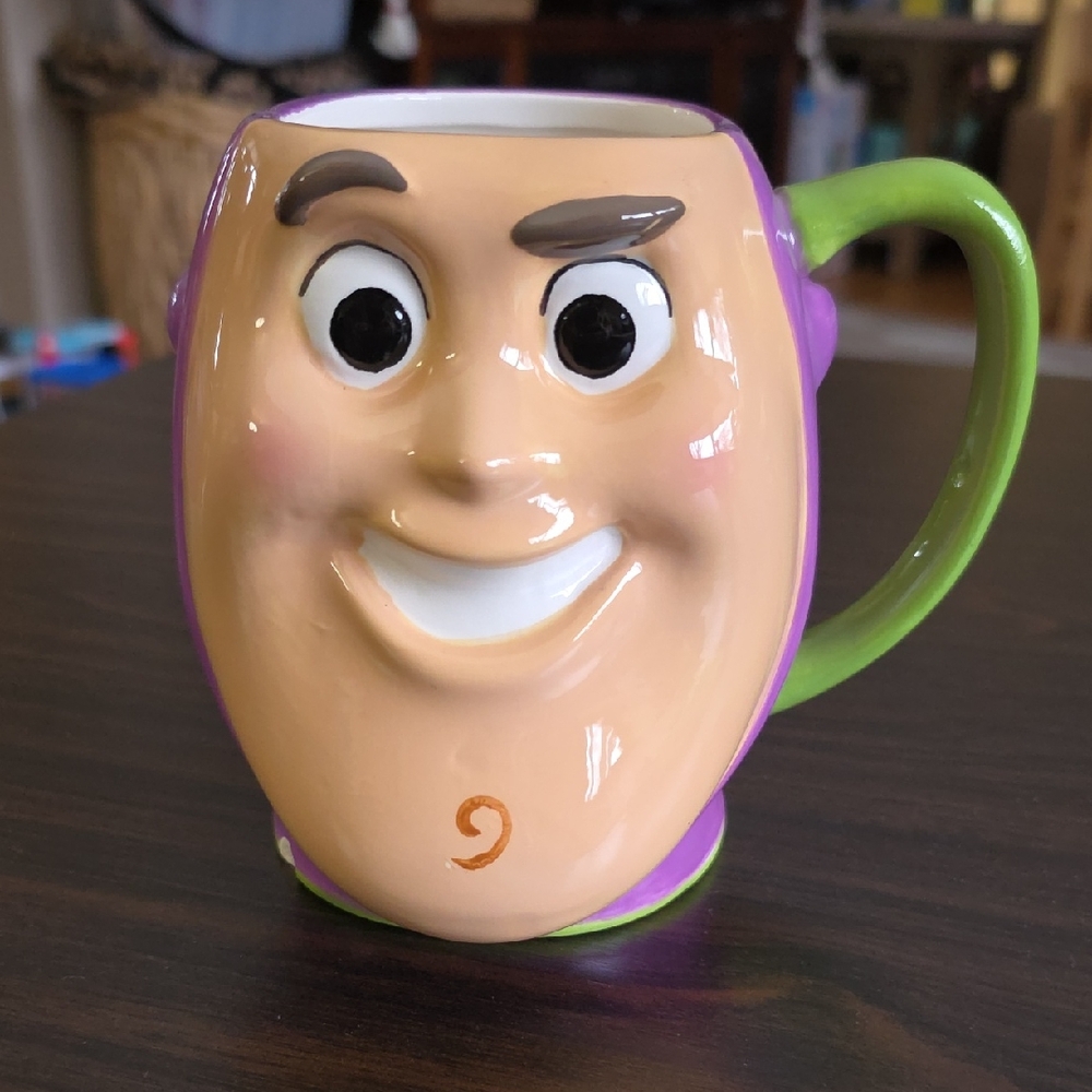 Disney Buzz Lightyear Character Face Mug with Green Handle